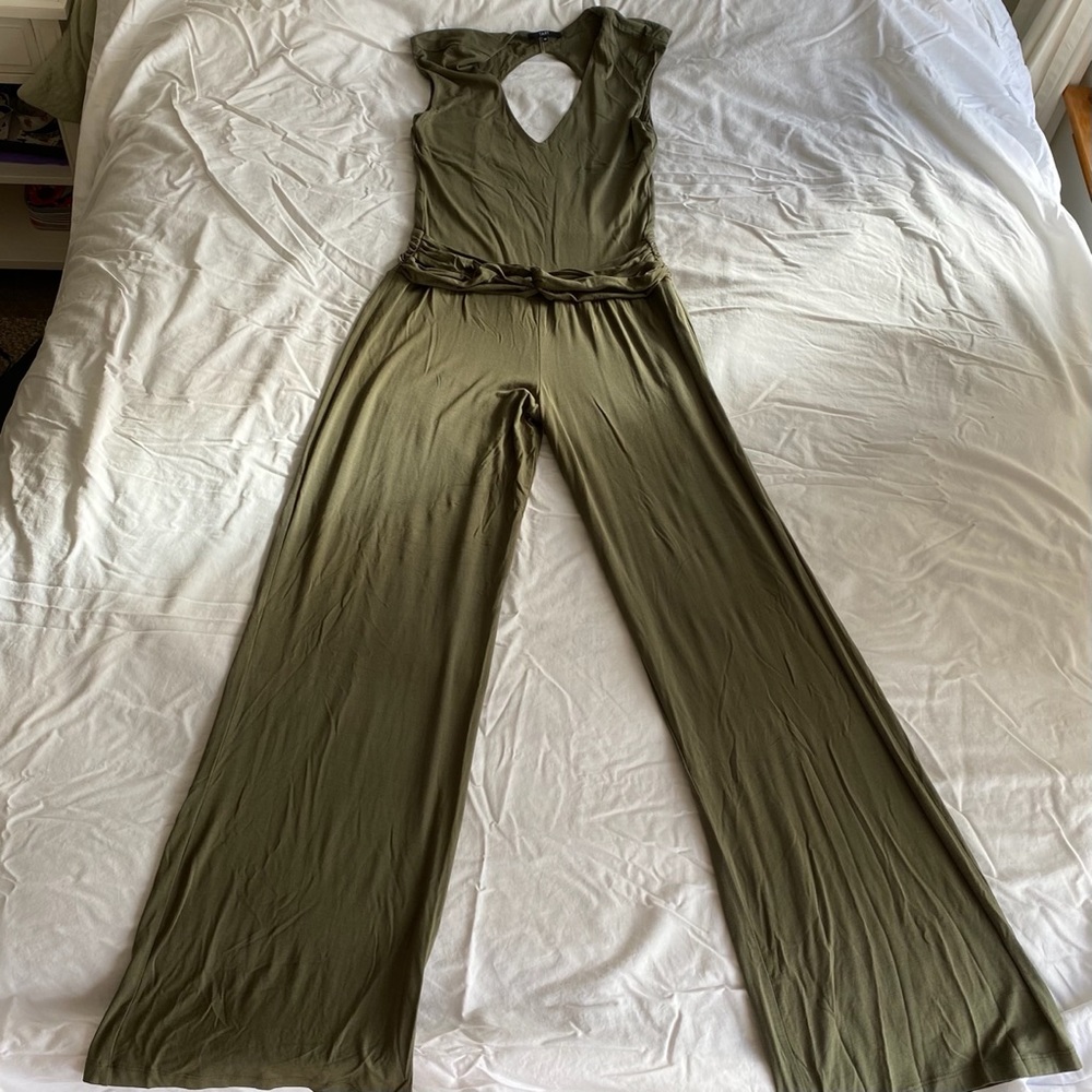tart olive green jumpsuit medium